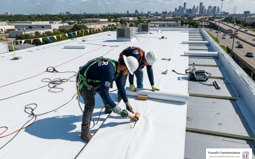 TPO roofing membrane installation