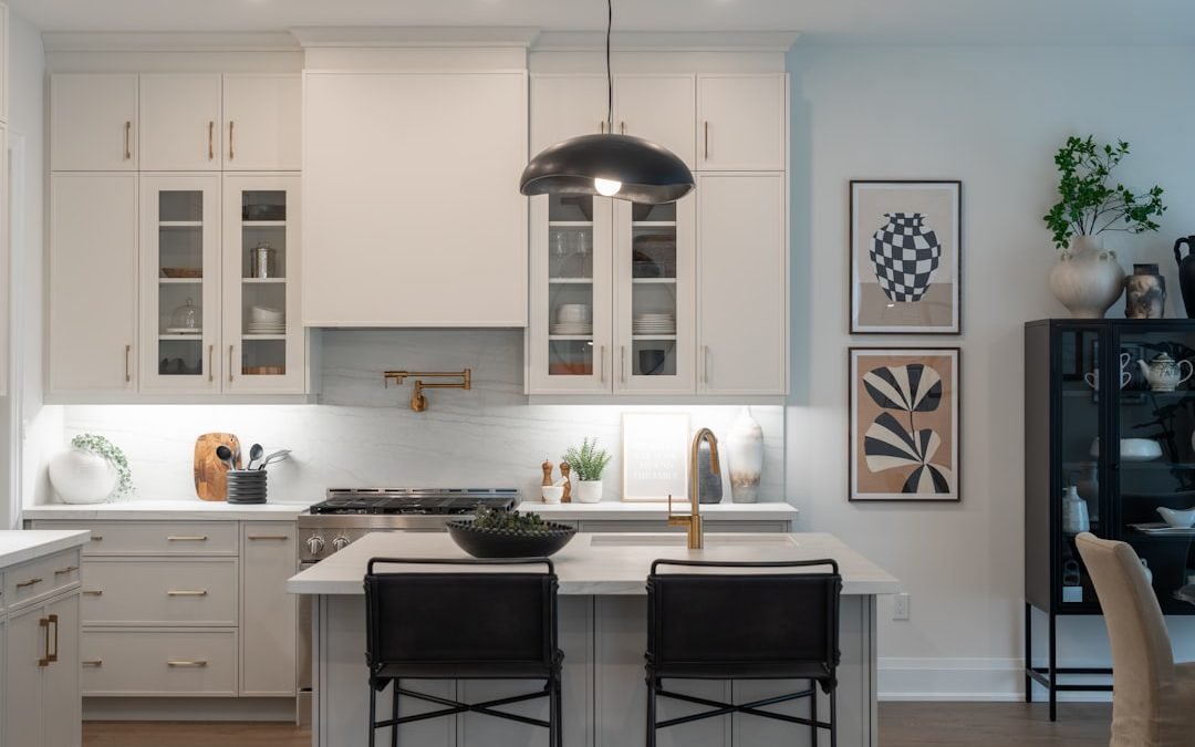 granite countertops in a modern kitchen
