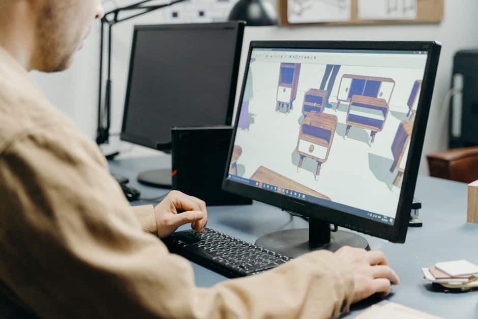 cabinet design software on computer screen