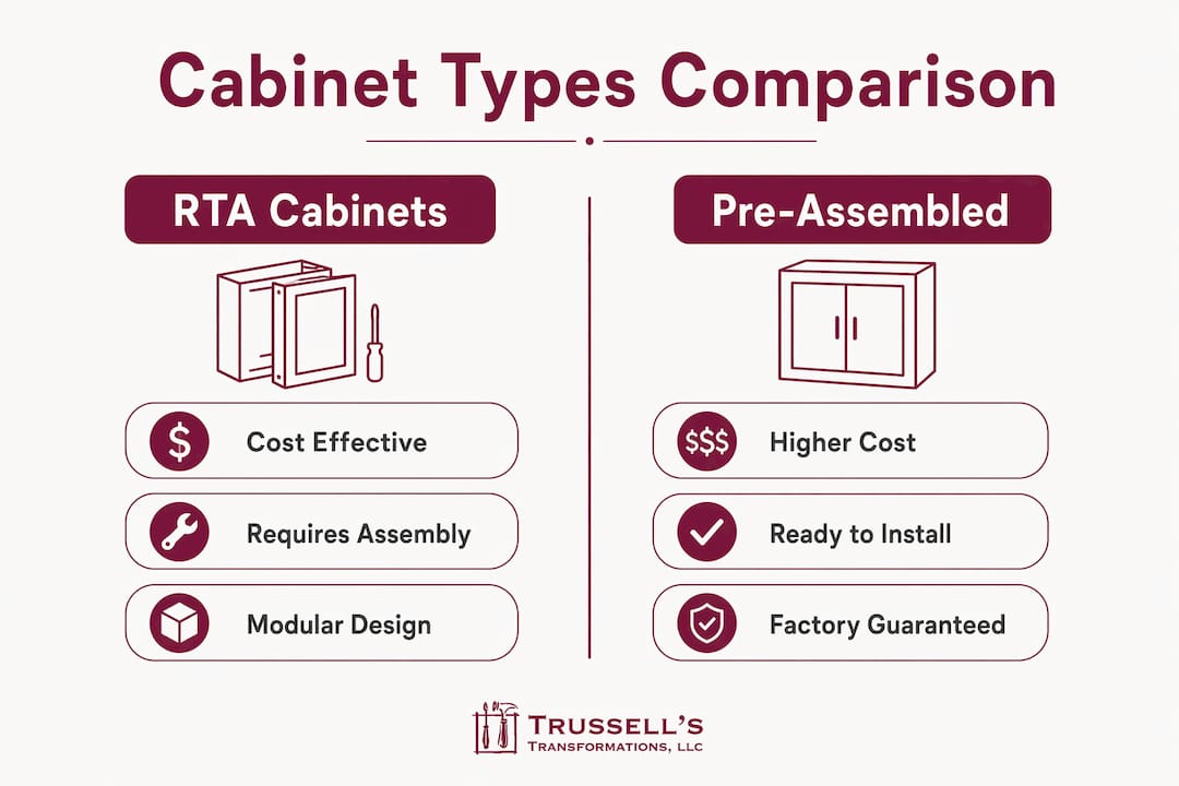 Infographic Comparing Rta And Pre-Assembled Cabinets