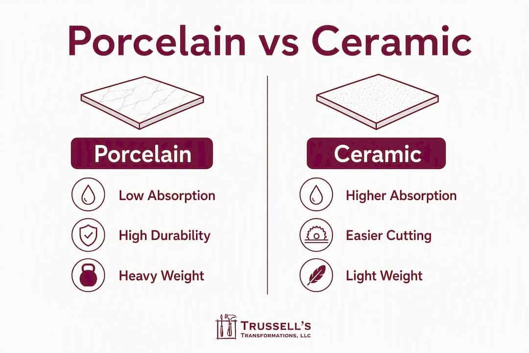Infographic Comparing Porcelain And Ceramic Tile Specs