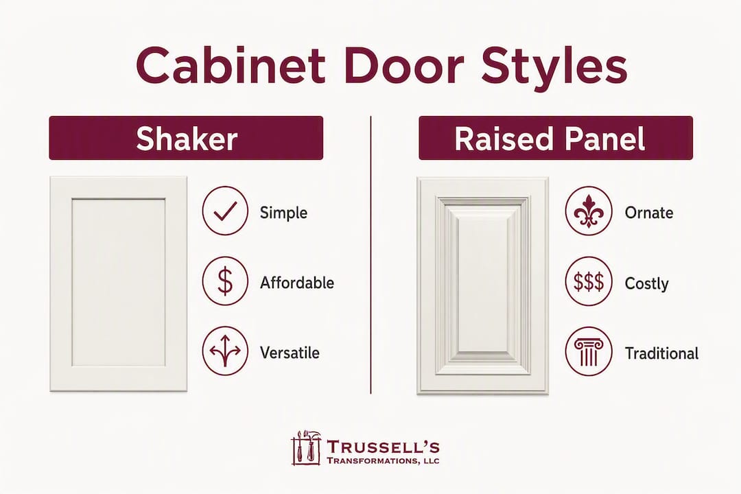 Infographic Comparing Shaker And Raised Panel Cabinet Doors