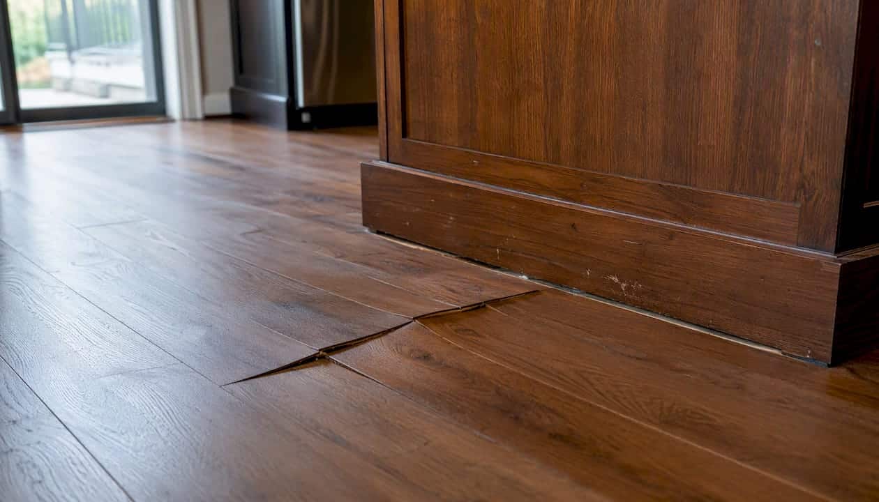 Buckled Floating Floor Near Cabinet Base