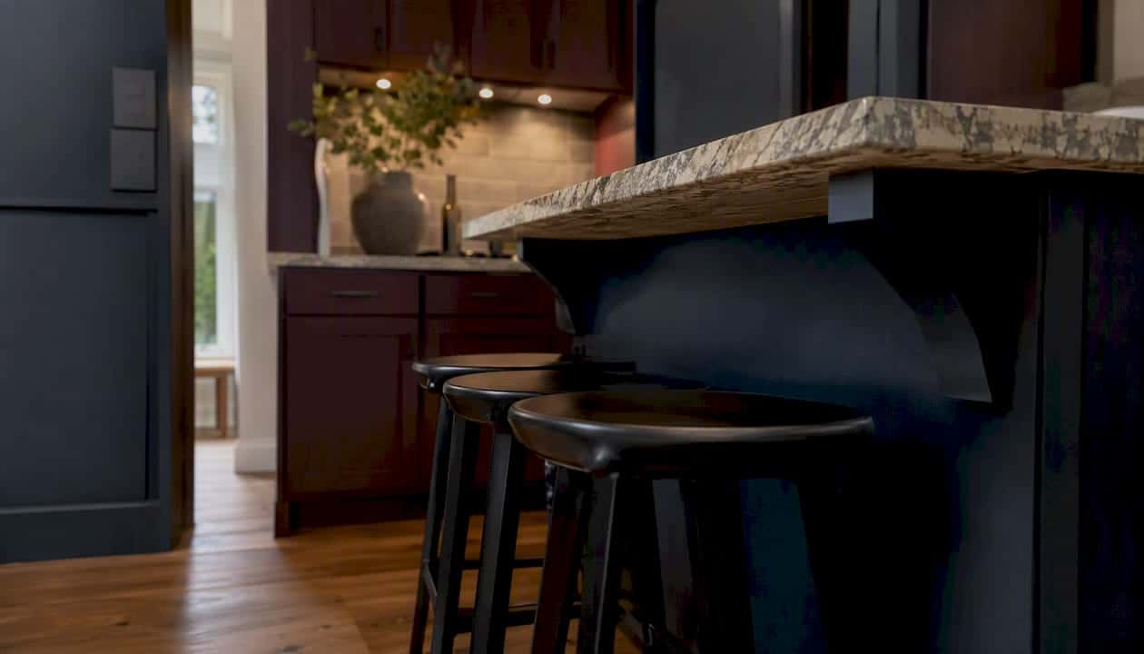Bar-Height Counter With Stools In Kitchen