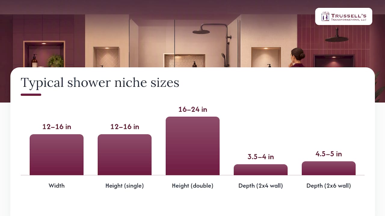 Diagram Of Shower Niche Dimensions And Framing Depth