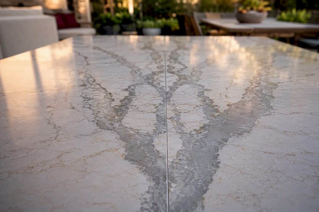 Close-Up Of Bookmatched Quartz Veining