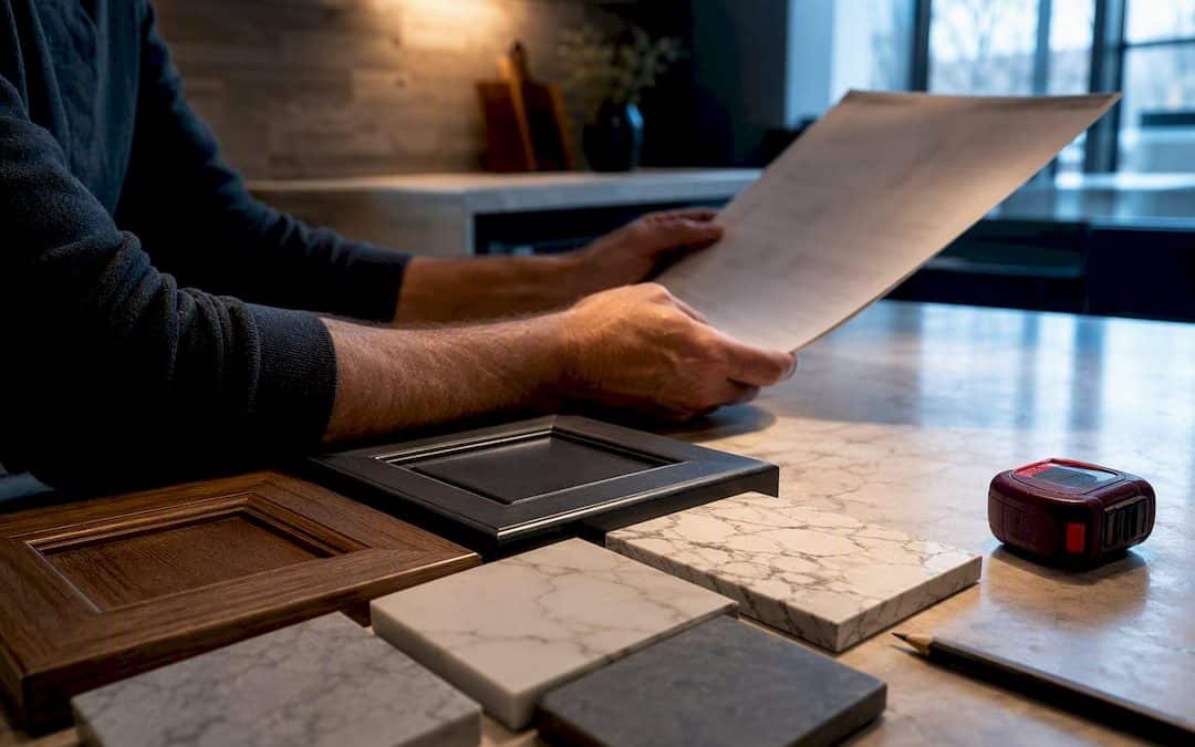 Homeowner reviewing remodeling allowance materials