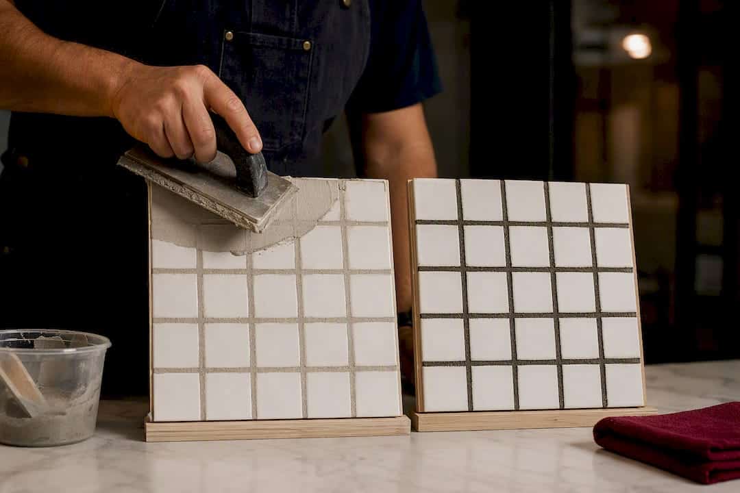 Grouted Tile Mockups Showing Joint Color Differences