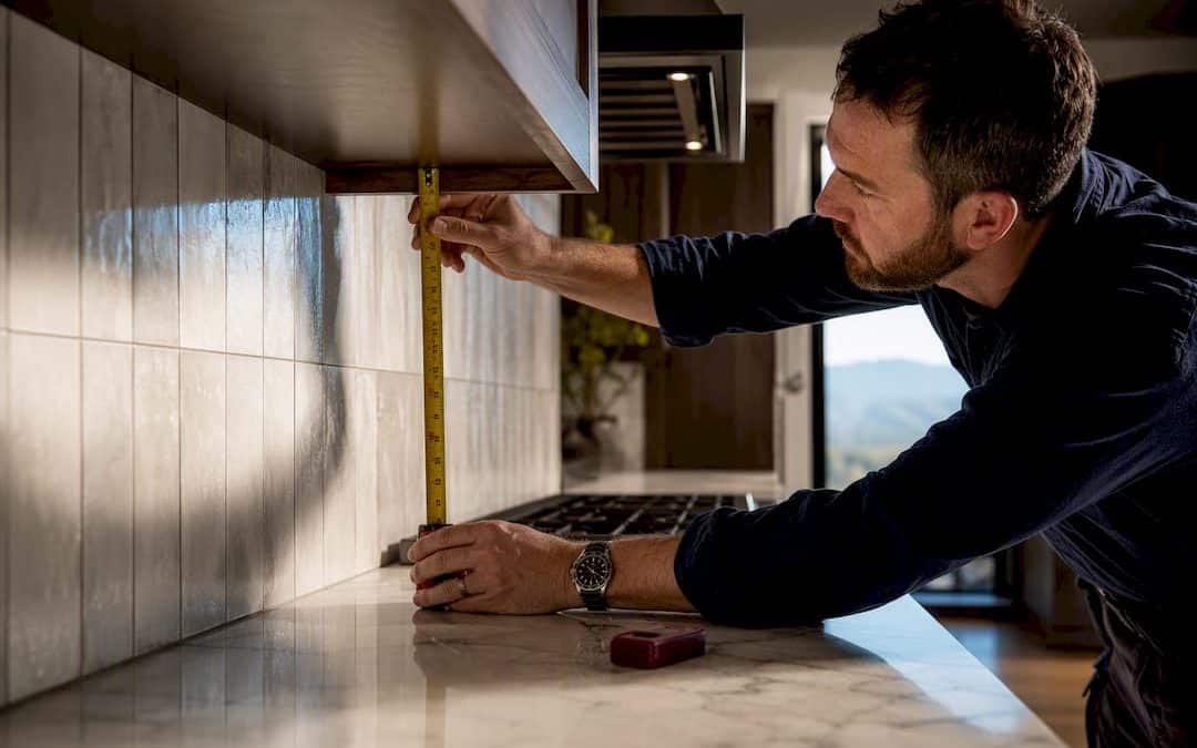 Measuring kitchen backsplash height from countertop