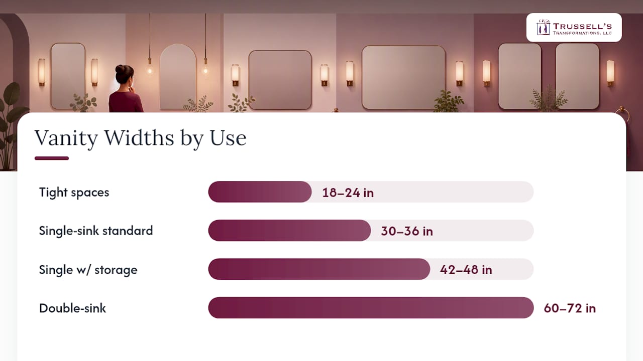 Bathroom Vanity Width Ranges From Small To Double