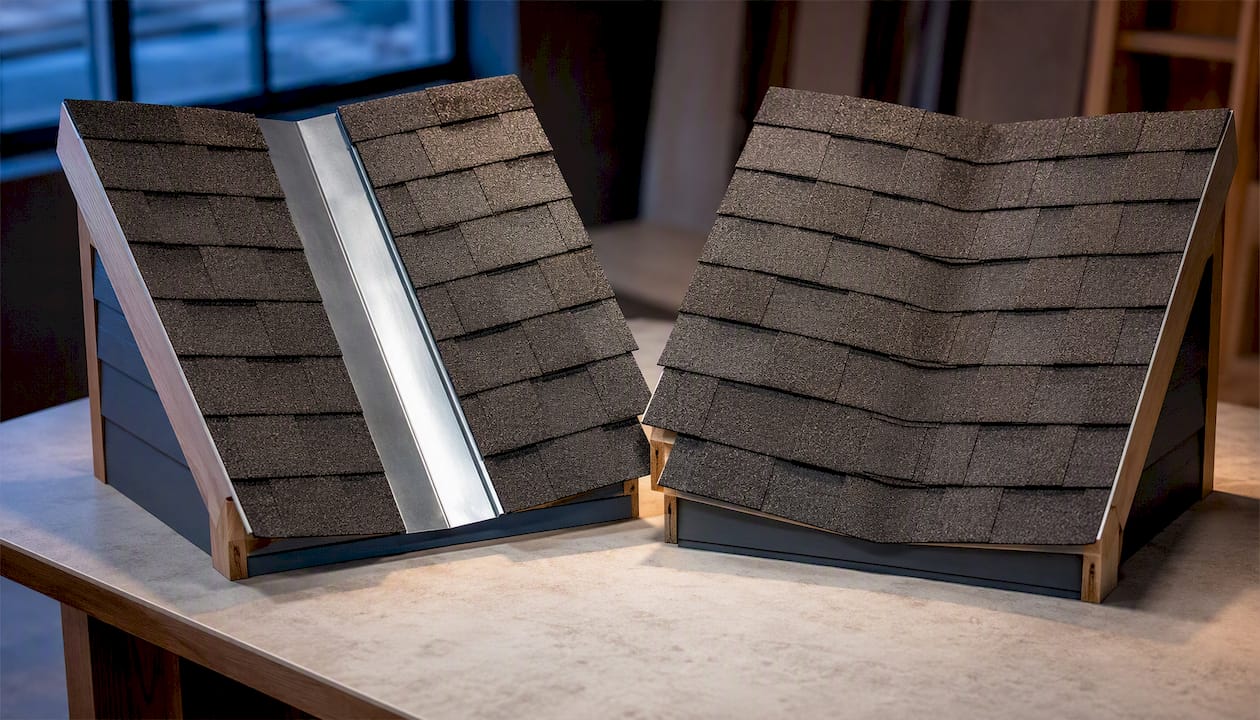 Illustration Comparing Open And Closed Roof Valleys