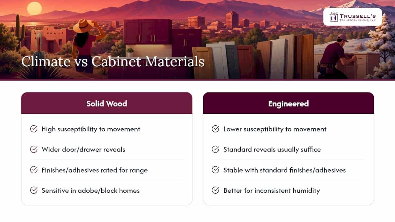 How Does Albuquerque&Amp;Apos;S Climate Affect Cabinet Materials? — Overview Diagram